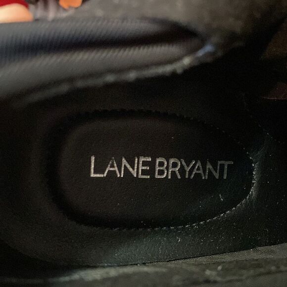 Lane Bryant Womens Black Suede Wedge Ankle Boots Classic Minimalist Everyday - Picture 8 of 13